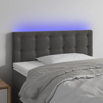 Hoofdbord LED 80x5x78/88 cm fluweel donkergrijs
