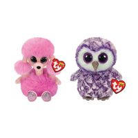 Ty - Knuffel - Beanie Boo's - Camilla Poodle & Moonlight Owl