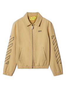 Off-White Kids veste en coton à logo imprimé - Tons neutres