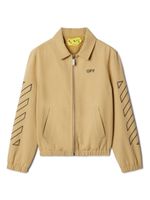 Off-White Kids Arrow-print cotton jacket - Tons neutres