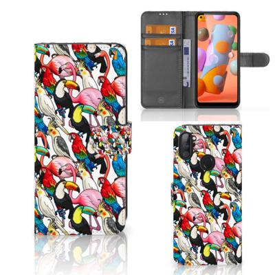 Samsung Galaxy M11 | A11 | Telefoonhoesje | Met pasjeshouder | Birds