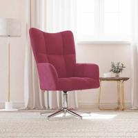 Relaxstoel fluweel wijnrood