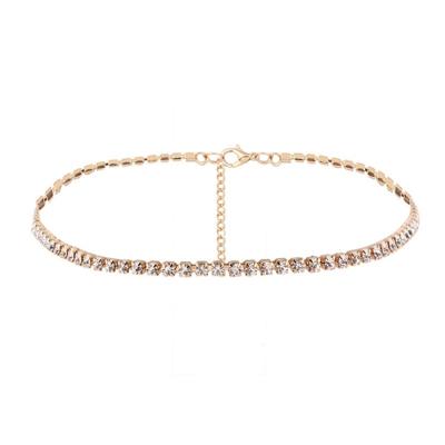 2 PC's Fashion Sieraden accessoires luxe Strass Choker ketting voor vrouwen Temperament kraag Necklace(Gold)