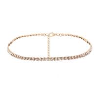 2 PC's Fashion Sieraden accessoires luxe Strass Choker ketting voor vrouwen Temperament kraag Necklace(Gold)