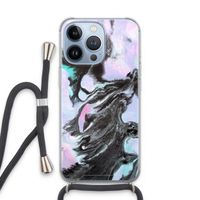 Pastel zwart: iPhone 13 Pro Transparant Hoesje met koord