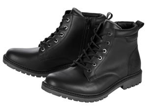 LIVERGY Leren heren schoenen (Zwart, 41)