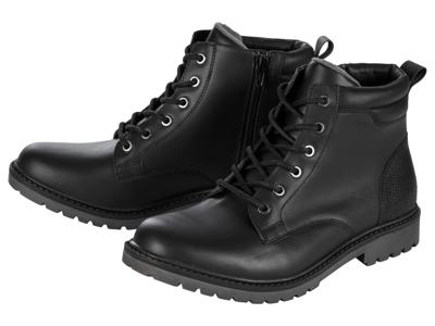 LIVERGY Leren heren schoenen (Zwart, 46)