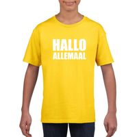 Hallo allemaal fun t-shirt geel voor kinderen XL (158-164)  -