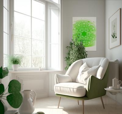 Mandala kunst in groen poster