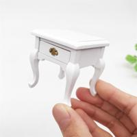 1:12 Mini Doll House decoratie salontafel nachtkastje (wit)