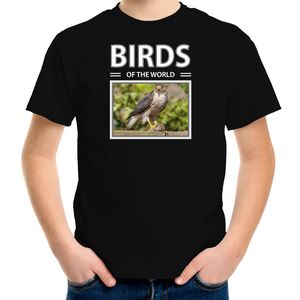 Haviks t-shirt met dieren foto birds of the world zwart voor kinderen XL (158-164)  -