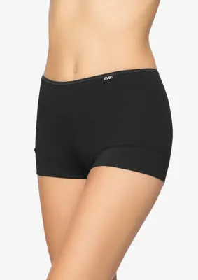 Dames boxershort katoen 38842 - Comfort short - katoenen ondergoed - wit -zwart - huidskleur - badstof kruisje - L - Onderbroek - Ondergoed - L - -