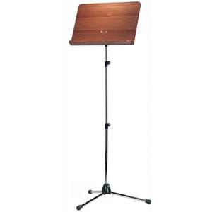 Konig & Meyer 11841 XXL chromen muziekstandaard met walnoot blad