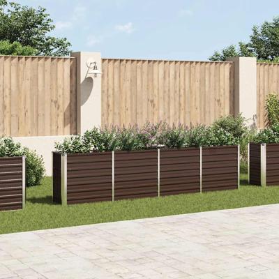 VidaXL Plantenbak verhoogd 320x40x77 cm gegalvaniseerd staal bruin