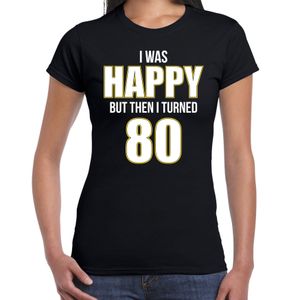 80 jaar verjaardag shirt zwart dames - happy 80 cadeau t-shirt 2XL  -