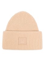 Acne Studios bonnet nervuré à patch Face - Tons neutres