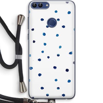Blauwe stippen: Huawei P Smart (2018) Transparant Hoesje met koord
