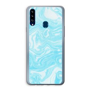 Waterverf blauw: Samsung Galaxy A20s Transparant Hoesje