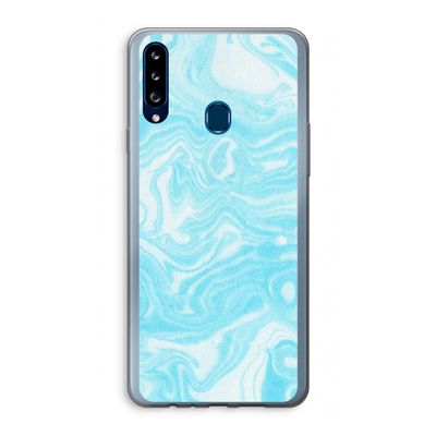Waterverf blauw: Samsung Galaxy A20s Transparant Hoesje