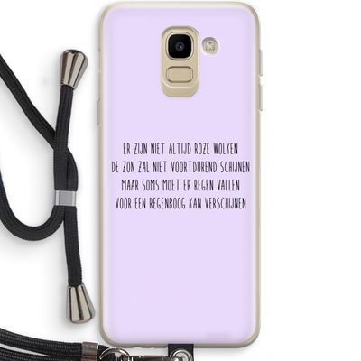 Regenboog: Samsung Galaxy J6 (2018) Transparant Hoesje met koord