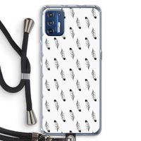 Pluimen: Motorola Moto G9 Plus Transparant Hoesje met koord