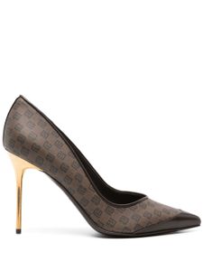 Balmain 100mm monogrammed pumps - Marron