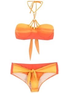 Amir Slama bikini à rayures - Orange