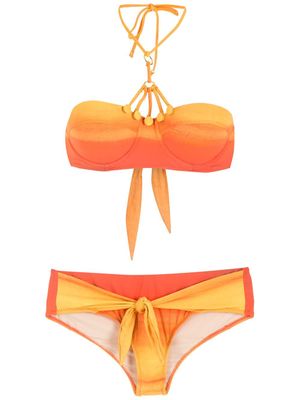 Amir Slama bikini à rayures - Orange