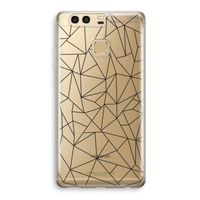 Geometrische lijnen zwart: Huawei P9 Transparant Hoesje
