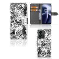 Telefoonhoesje met Naam OnePlus Nord 2T Skulls Angel | Portemonnee hoesje