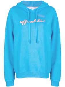 Off-White hoodie en coton à logo imprimé - Bleu