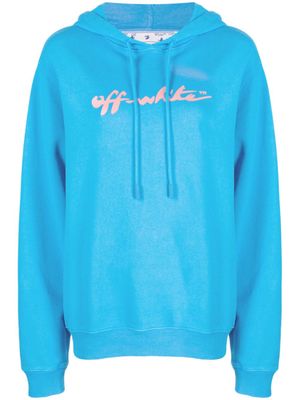 Off-White hoodie en coton à logo imprimé - Bleu