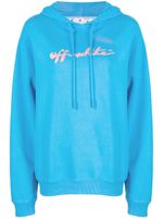 Off-White hoodie en coton à logo imprimé - Bleu