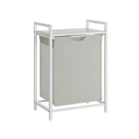 Wasmand met uittrekbare waszakken, Wit / 65 L (50 x 33 x 72 cm)