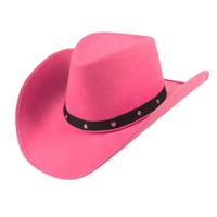 Carnaval verkleed Cowboy hoed Billy Boy - roze - volwassenen - Western thema - thumbnail