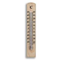 TFA Binnen Thermometer - analoog - berkenhout - naturel - 21 x 4 cm - binnen