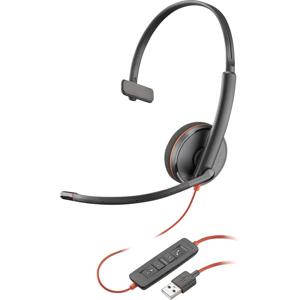 HP Poly Blackwire C3210 Over Ear headset Computer Kabel Mono Zwart Headset, Volumeregeling, Microfoon uitschakelbaar (mute)