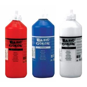 Voordeel set van 3x kleuren plakkatverf waterbasis van 3x 500 ml