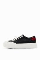 Sneakers met plateauzool en ruitjes - BLACK - 37 - thumbnail