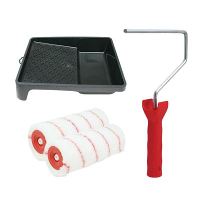 Sorex Verfrollers schilderen set - met beugel en verfbak - 2x anti spatten rollers - breedte 18 cm
