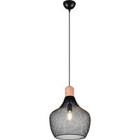 LED Hanglamp - Hangverlichting - Trion Jenna XL - E27 Fitting - 1-lichts - Rond - Mat Zwart - Aluminium - thumbnail