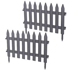 Tuinhekjes - 21x stuks - kunststof - 960 cm - antraciet - borderrand - tuinafscheiding