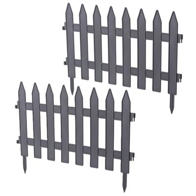 Tuinhekjes - 21x stuks - kunststof - 960 cm - antraciet - borderrand - tuinafscheiding