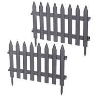 Tuinhekjes - 21x stuks - kunststof - 960 cm - antraciet - borderrand - tuinafscheiding