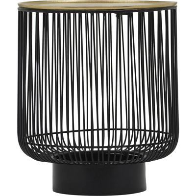 Bijzettafel - Trion Rana - Rond - 41cm - Zwart/Goud - Metaal