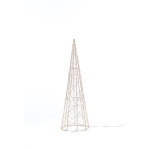 Verlichte LED kegel kerstboom - goud - 40 cm - metaal - piramide