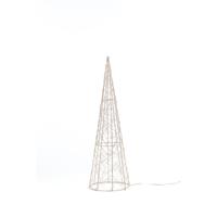 Verlichte LED kegel kerstboom - goud - 40 cm - metaal - piramide
