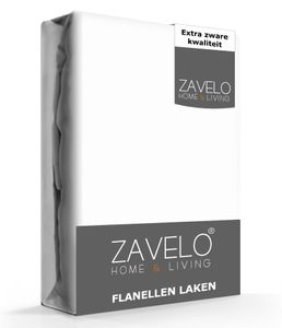 Zavelo Easy Cozy Laken Flanel Wit - Boven/Onder laken - 100% Katoen - Hoogwaardig Hotelkwaliteit - Heerlijk Zacht -240 x 260 cm