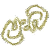2x Folieslinger kerstboom decoratie kerstslinger goud 8 cm x 2 m 2x Folieslinger kerstboom decoratie kerstslinger goud 8 cm x 2 m