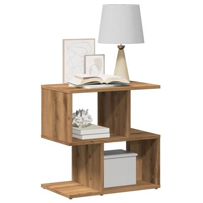 Nachtkastjes 2 st 50x30x51,5 cm bewerkt hout artisanaal eiken